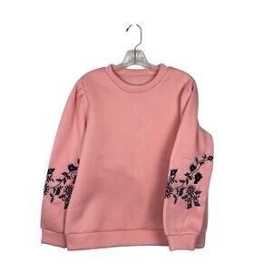 Pink Embroidered Pullover Sweatshirt-Women’s Medium